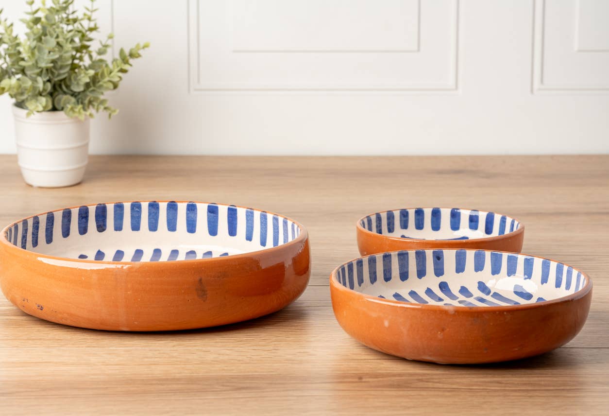 Moroccan Blue Stripe Dishes
