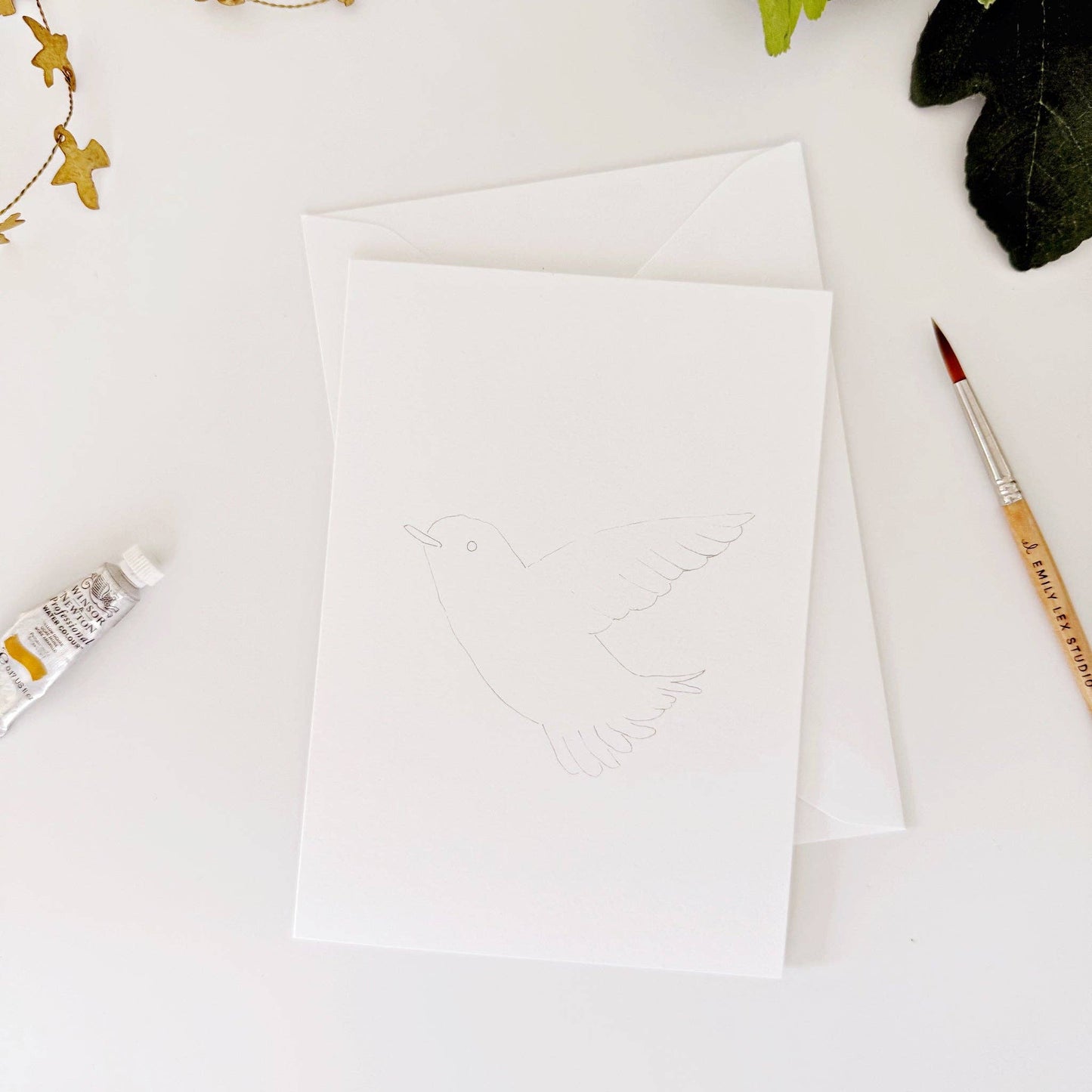 emily lex studio Backyard Birds Paintable Watercolor Notecard Set