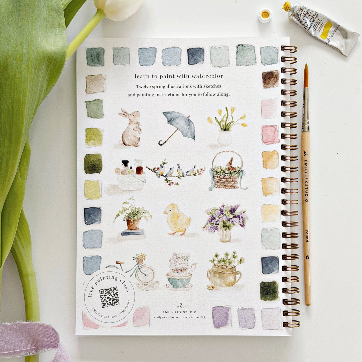 emily lex studio Spring Watercolor Workbook