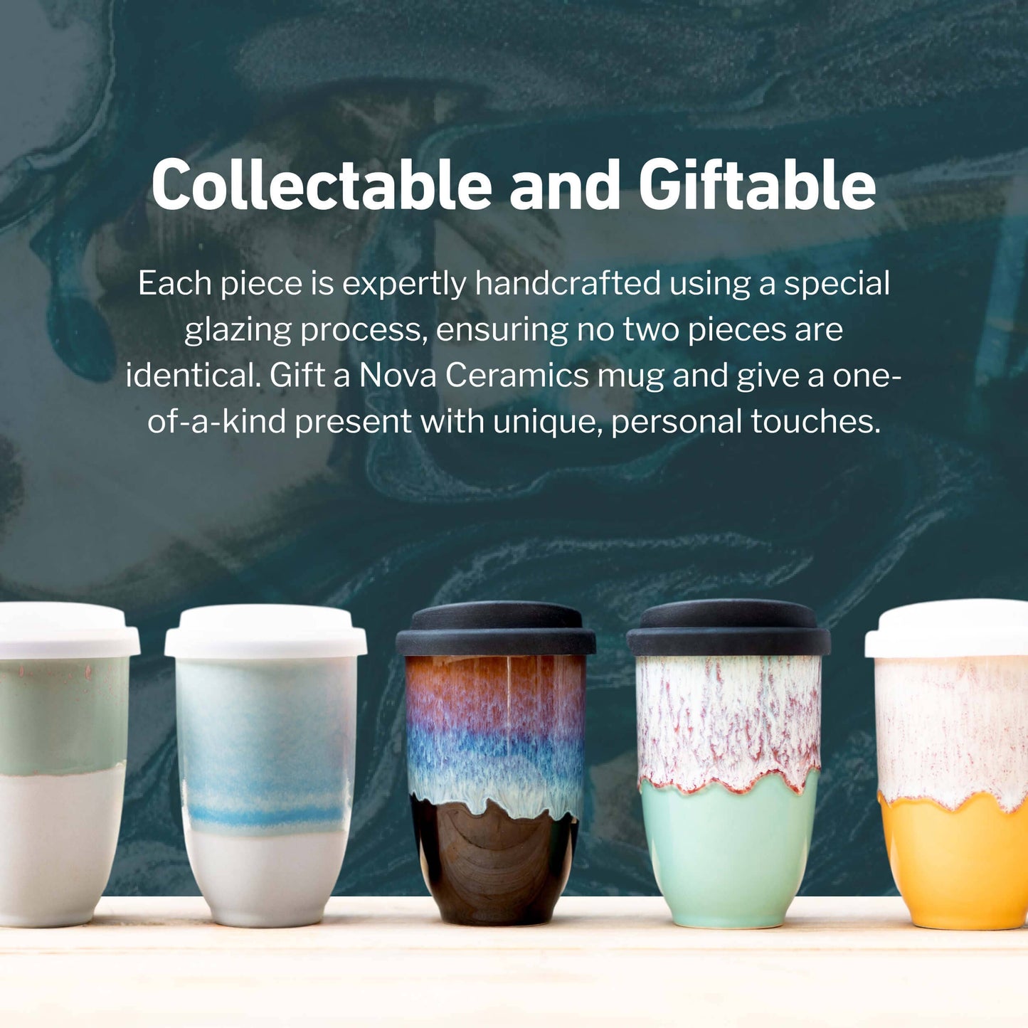 Nova Ceramics Emerald Ceramic Travel Mug, 12oz