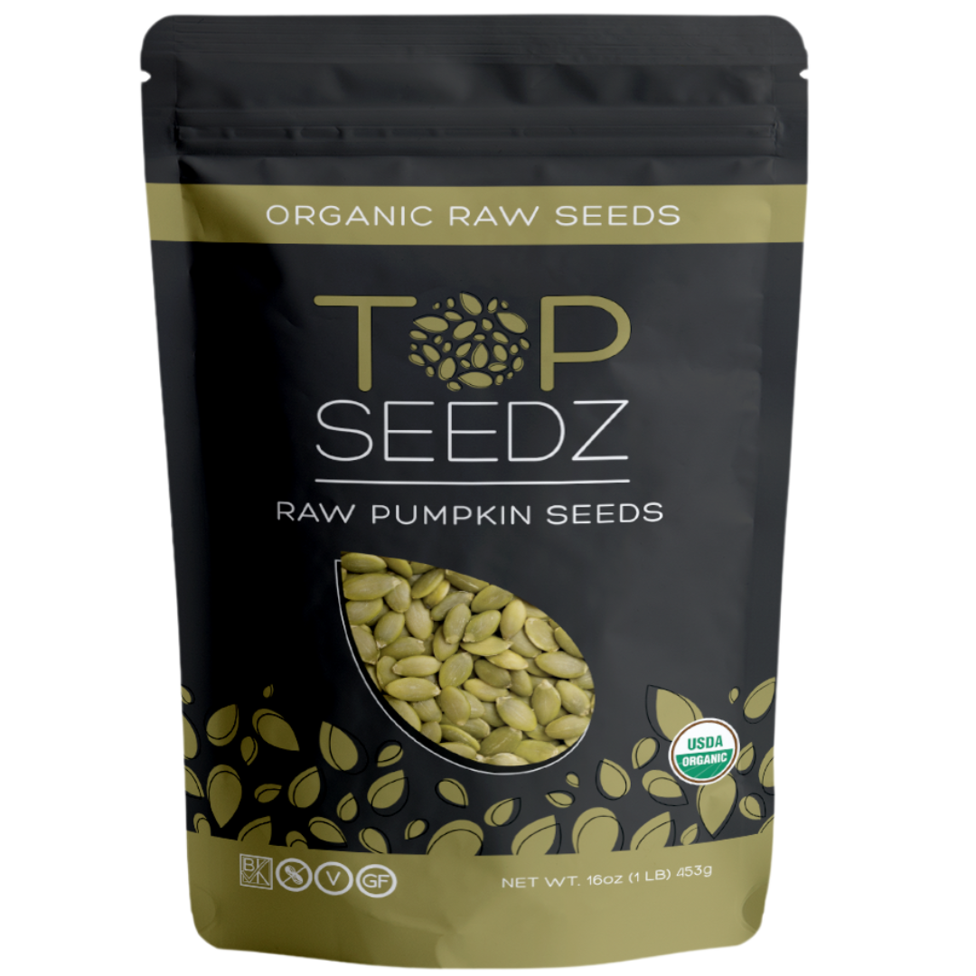 Top Seedz - Raw Organic Pumpkin Seeds | 1lb Resealable Pouch