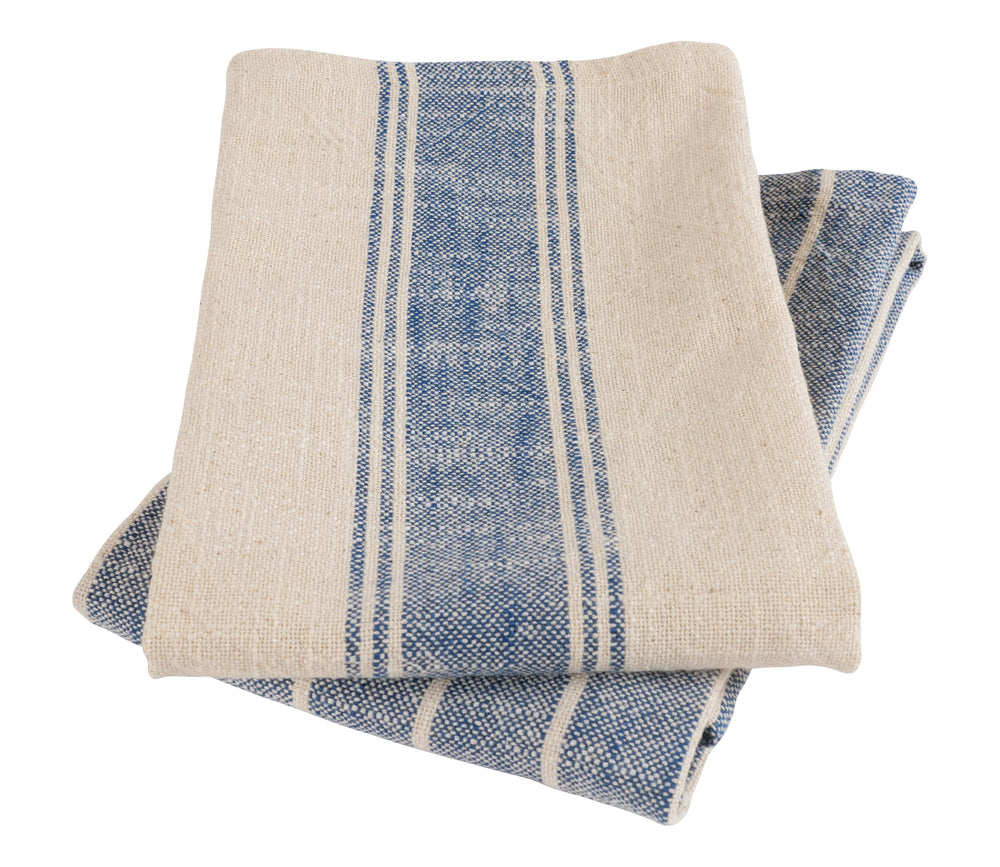 KAF Home Firenze Natural Slubbed Kitchen Towels, 18" x 28", Olive, Set of 2