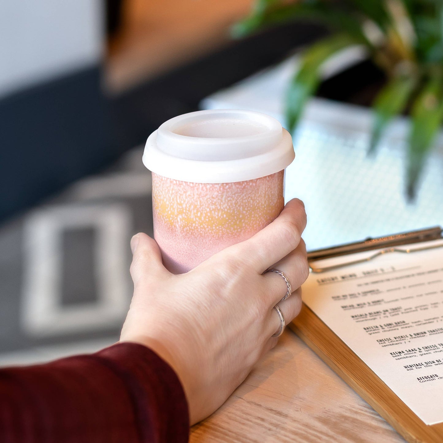 Nova Ceramics Afterglow Ceramic Travel Mug, 12oz