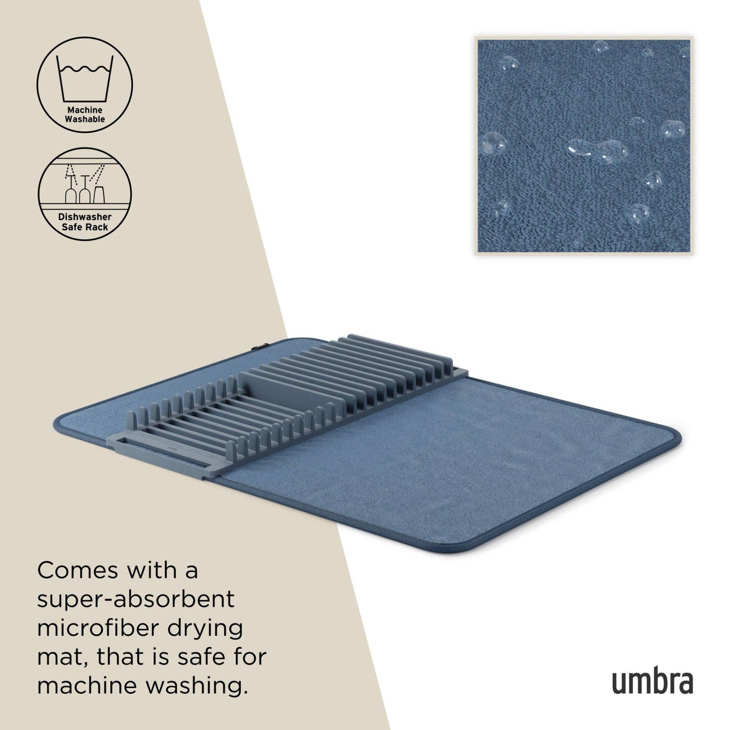 UDry Dish Rack with Drying Mat
