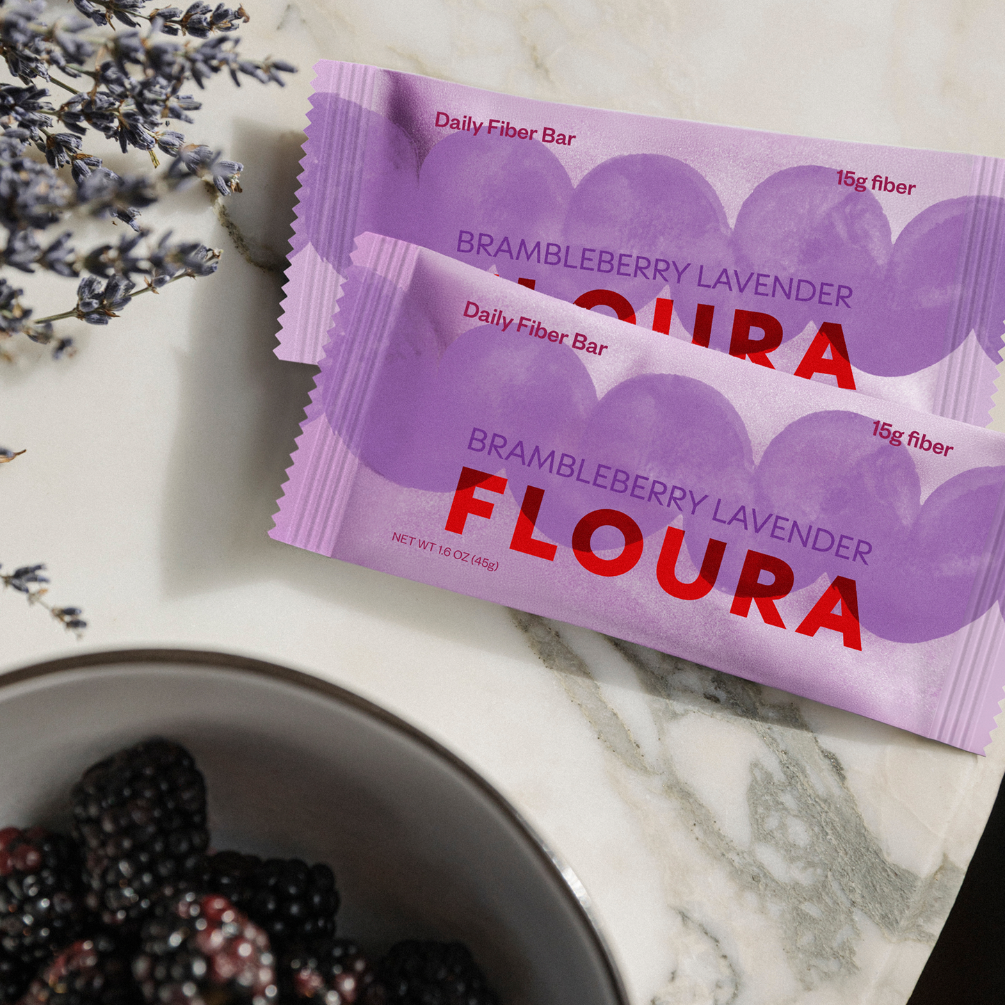 Floura & Co Brambleberry Lavender Fiber Snack Bar