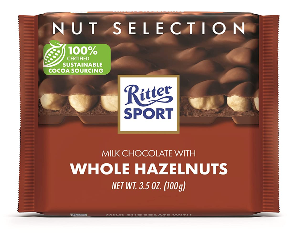 Ritter Sport Milk Chocolate Whole Hazelnuts 100g