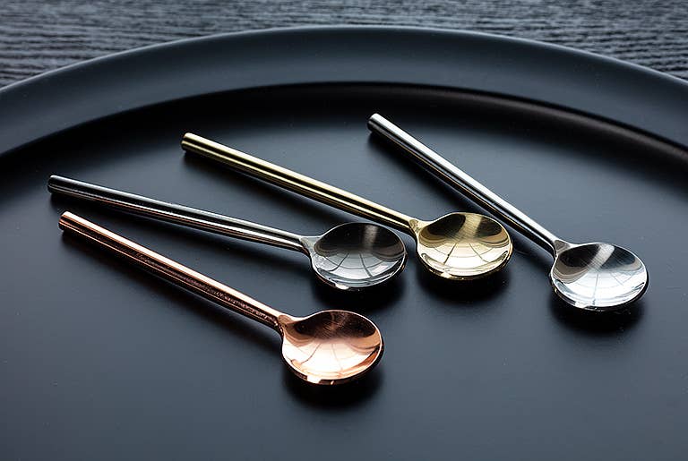 Modern Small Gold Spoon, 4.5"