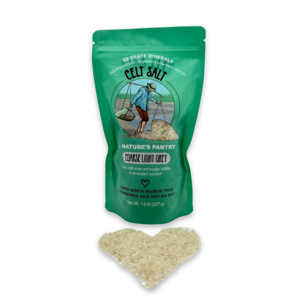 Celt Salt By Nature's Pantry - Celtic Sea Salt, Coarse Light Grey 1/2 lb(8oz) Resealable Bag