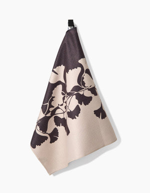 Geometry - Midnight Ginkgo Tea Towel