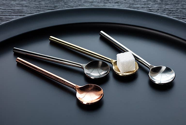 Modern Small Gold Spoon, 4.5"