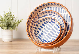 Moroccan Nesting Dish Set, Blue Stripe