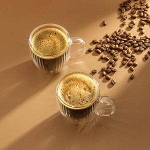 JoyJolt - Fluted Savor Double Wall Espresso Glasses 5.4oz - Set of 2