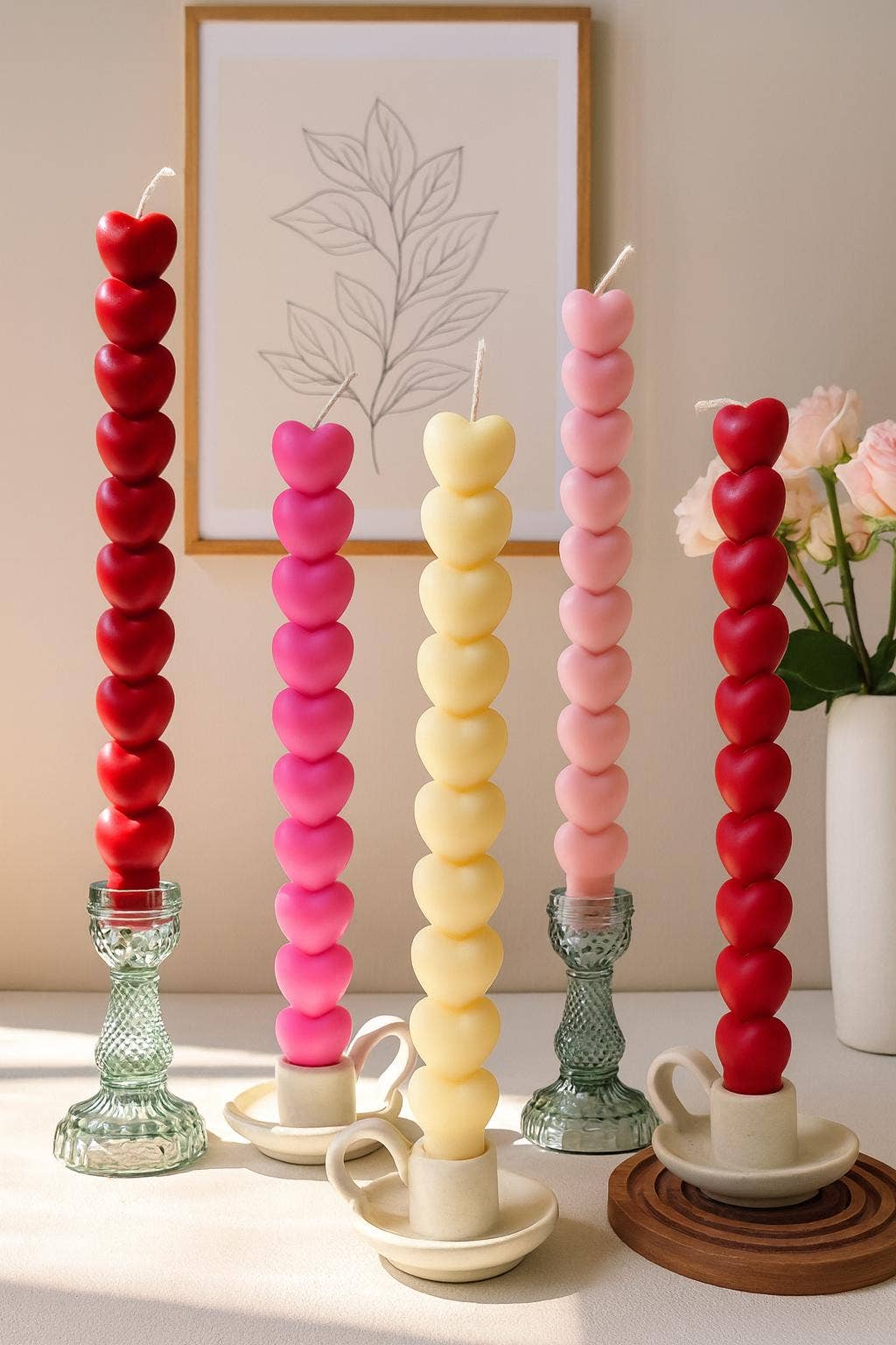 Heart Taper Candle, 11"