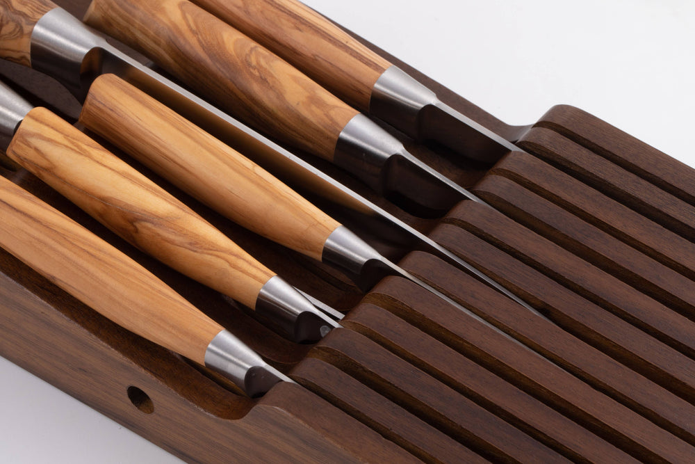 Messermeister In Drawer 11 Slot Knife Holder, Acacia