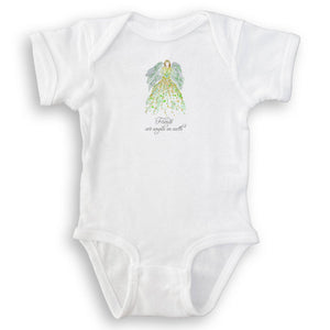 Green Floral Angel with Friends Quote Dishtowel