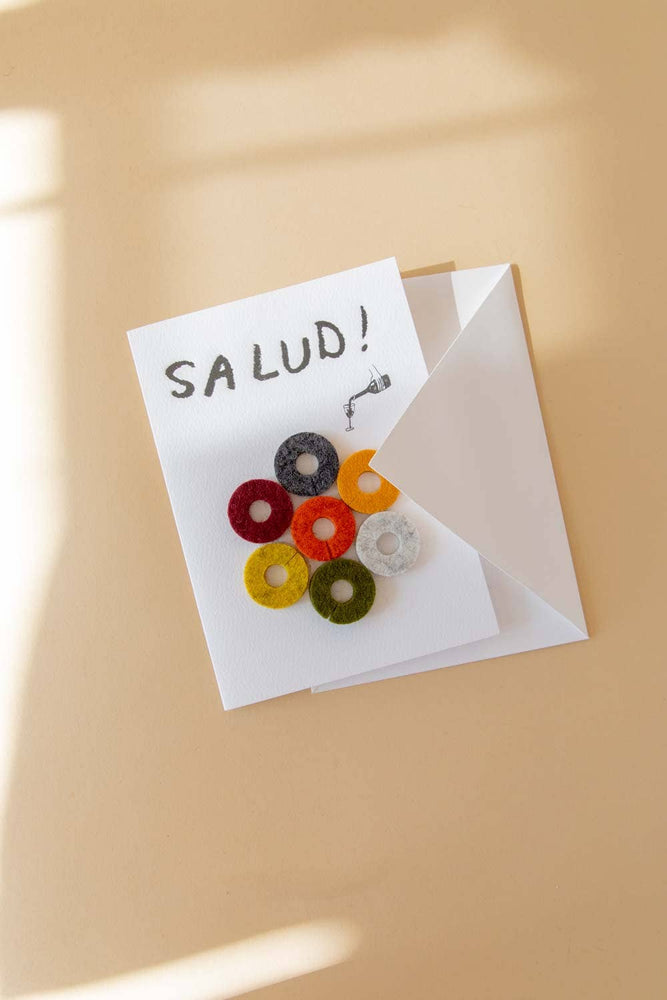 Graf Lantz - Wine-Ote's Merino Wool Felt Wine Markers: Salud Card