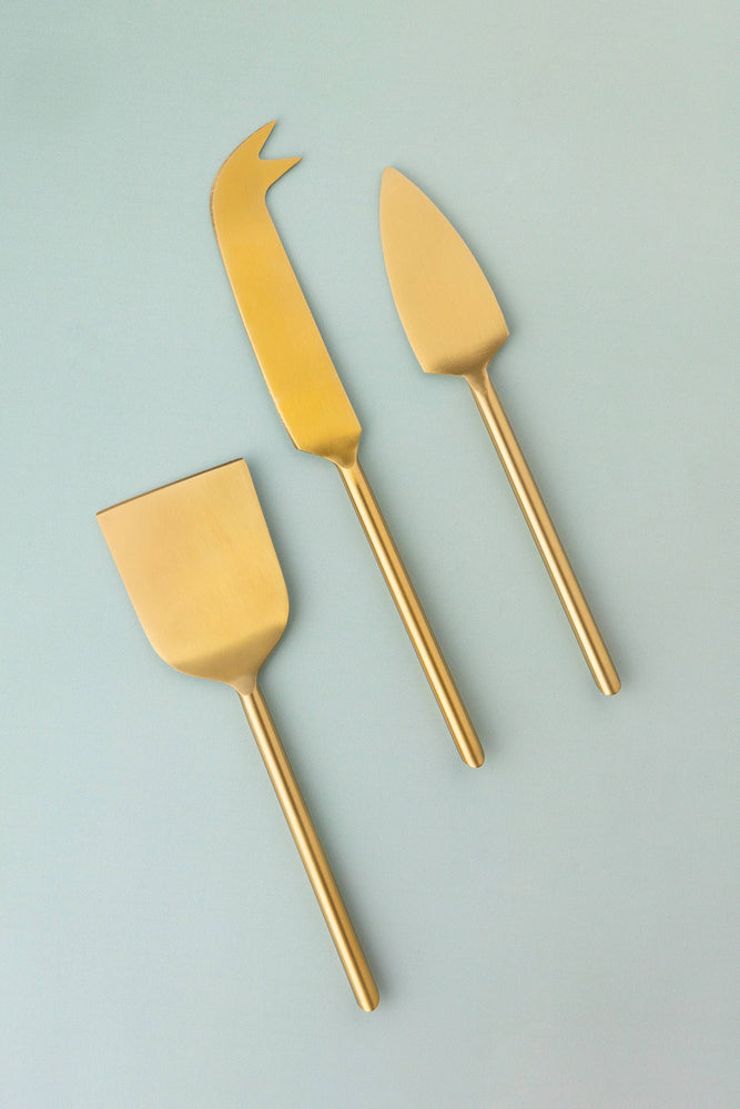 Atlas Gold Cheese Knives, Set of 3