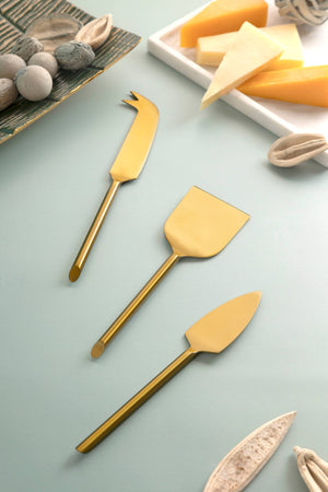 Atlas Gold Cheese Knives, Set of 3