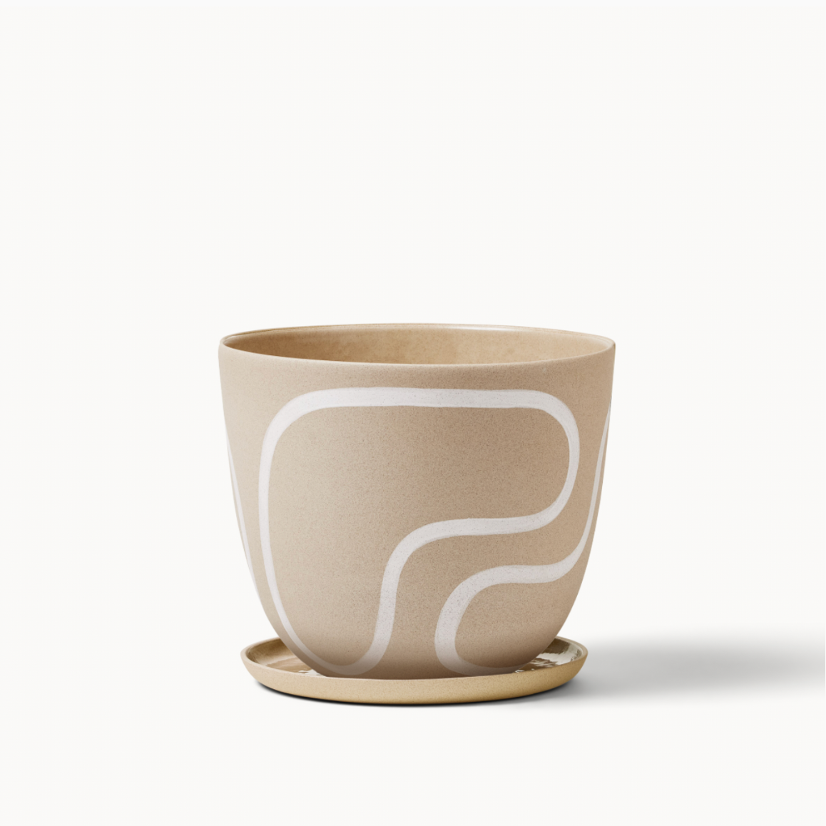 Franca - Stoneware White Outline Planters