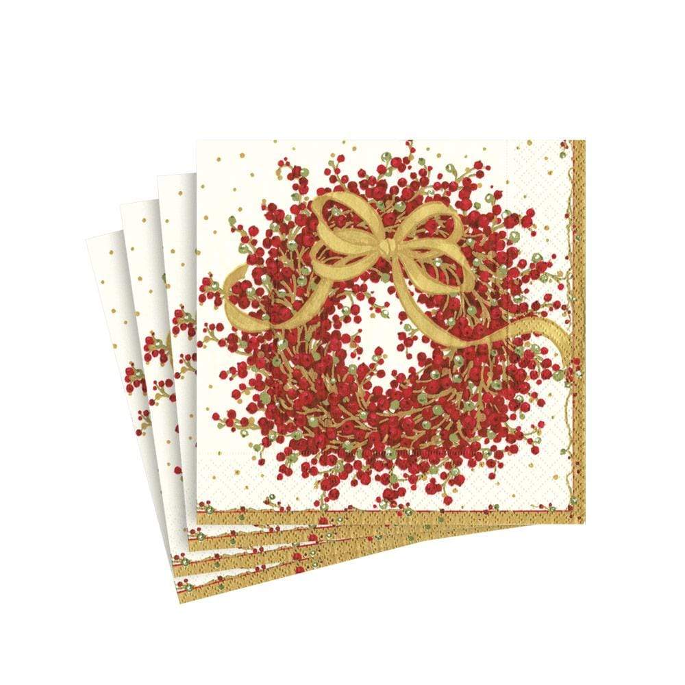 Caspari Pepperberry Cocktail Napkins, Set of 20