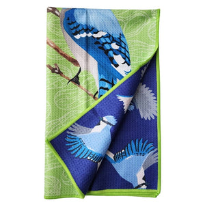 Buzzee - Blue Jay - Dual Sided Tea Towel - Kitchen & Hand Towel