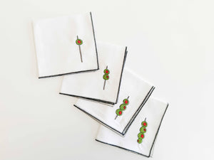 Dot and Army - Martini Olive Cocktail Napkins, Set of 4