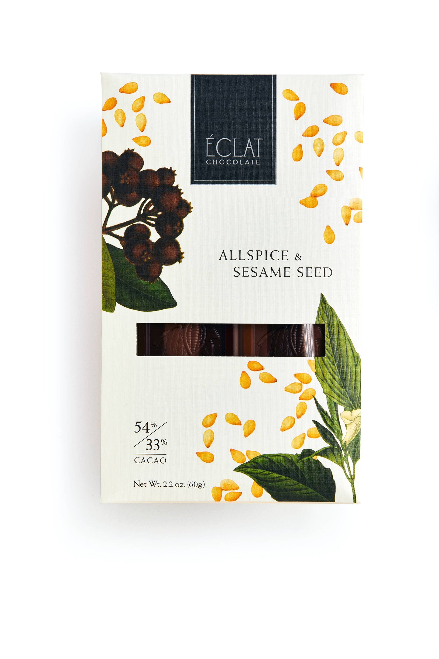 Éclat Chocolate Allspice & Sesame Seed Parallel Chocolate Bar
