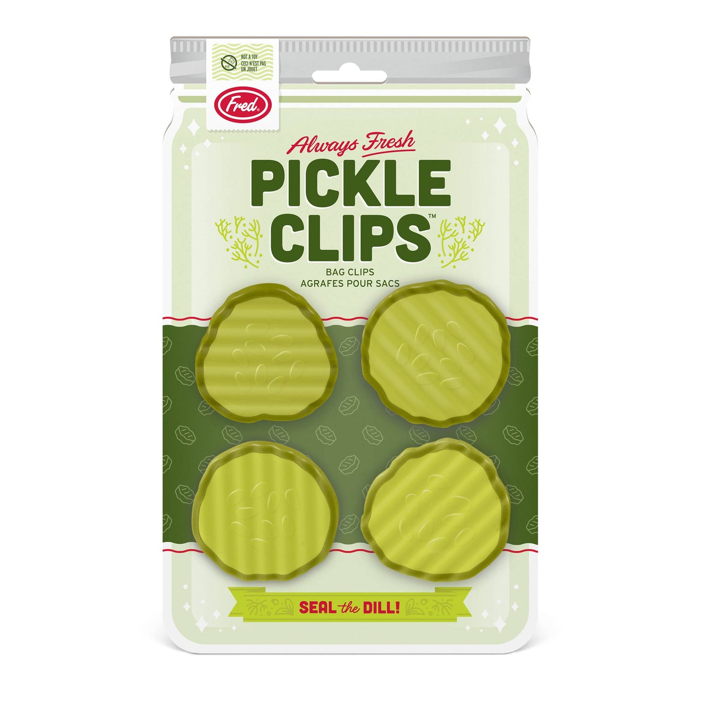 Pickle Chips Bag Clips, Set of 4
