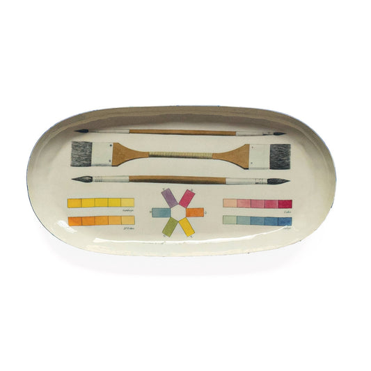 Roomytown Oval Enamel Tray, The Art of Colouring