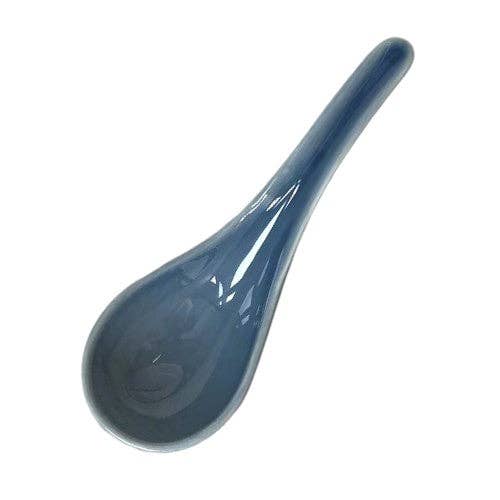 Urban Tokyo Blue Porcelain Soup Spoon, 5.9”