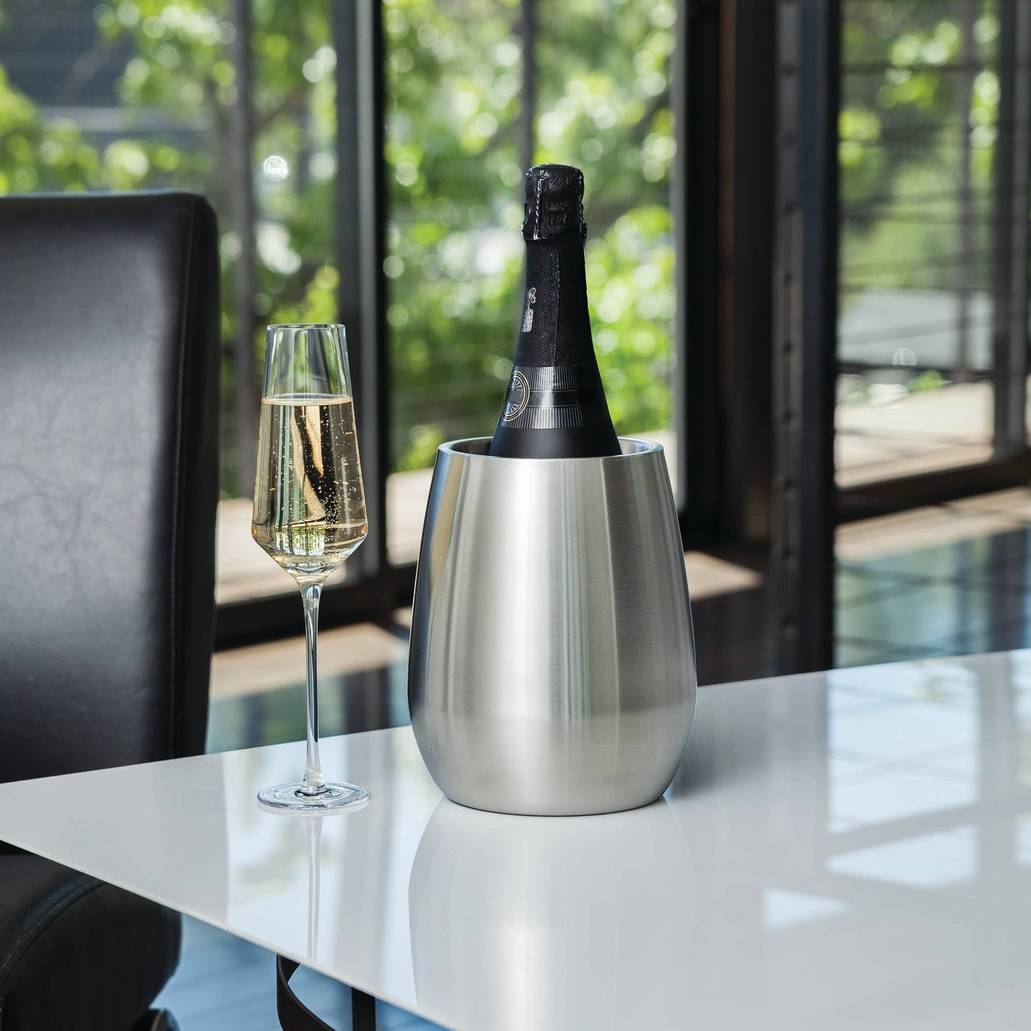 Viski Stainless Steel Double Walled Insulated Wine Bottle Chiller