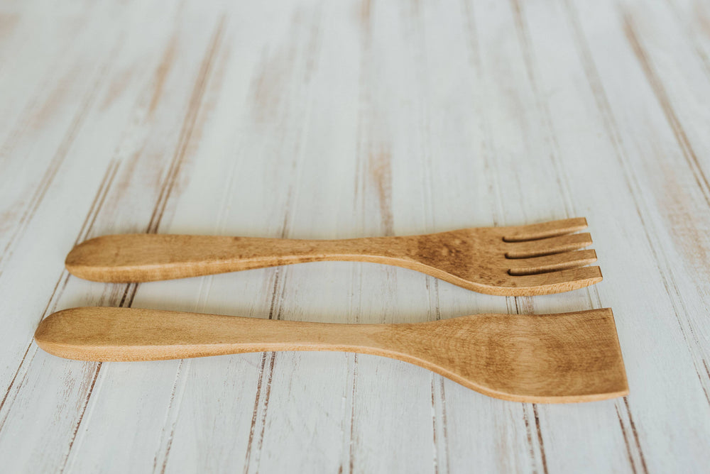Natural Beech Salad Server/Light Walnut & Oil Finish