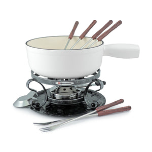 Swissmar Lugano Cast Iron Fondue Set - Matte White