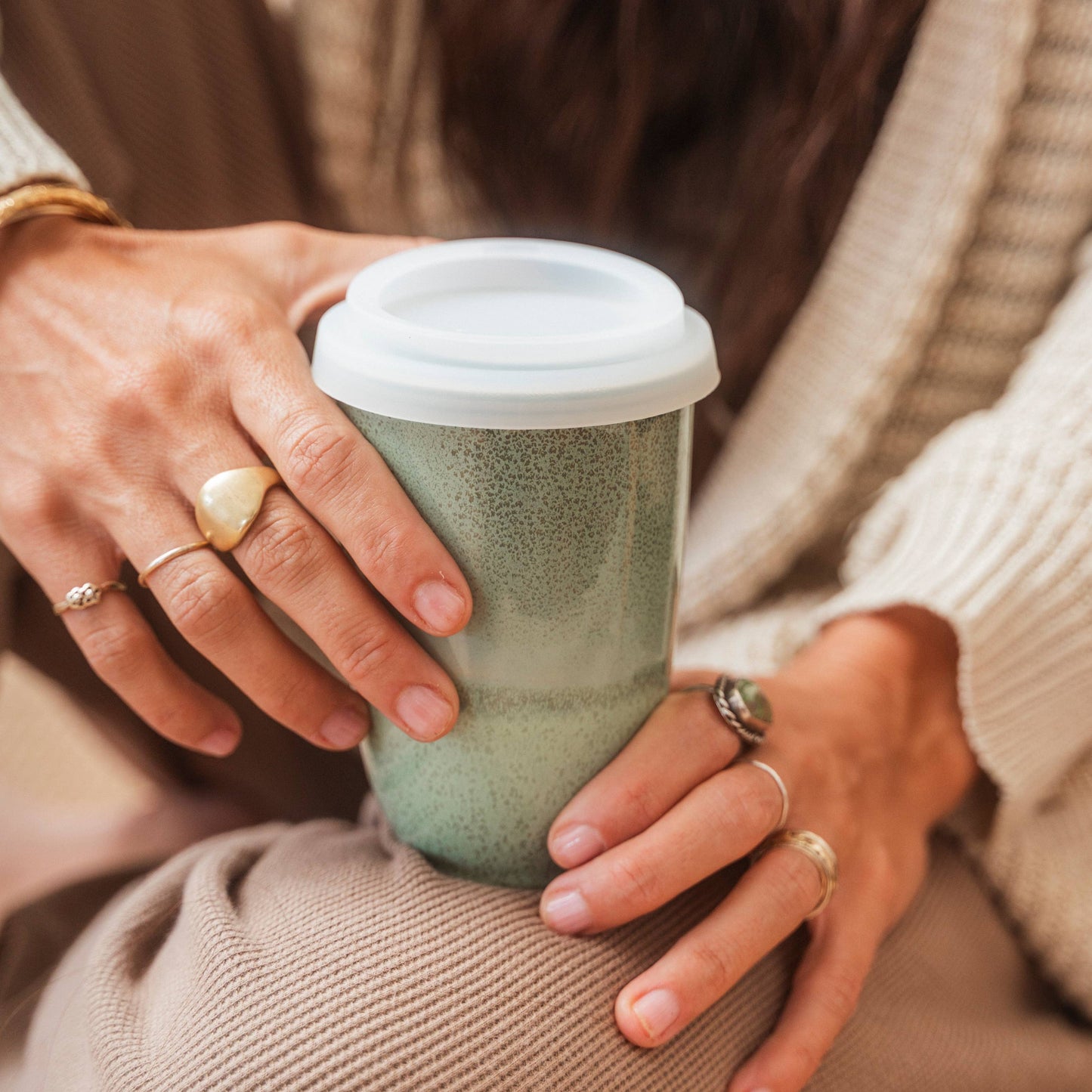 Nova Ceramics Emerald Ceramic Travel Mug, 12oz
