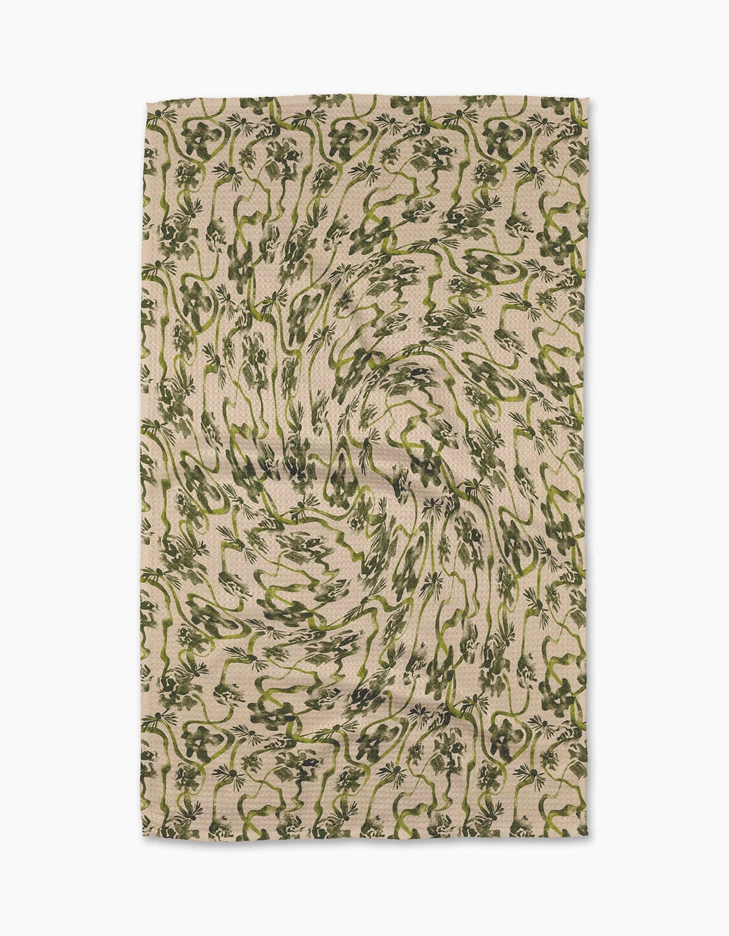 Geometry - Floral Swirls Green Tea Towel