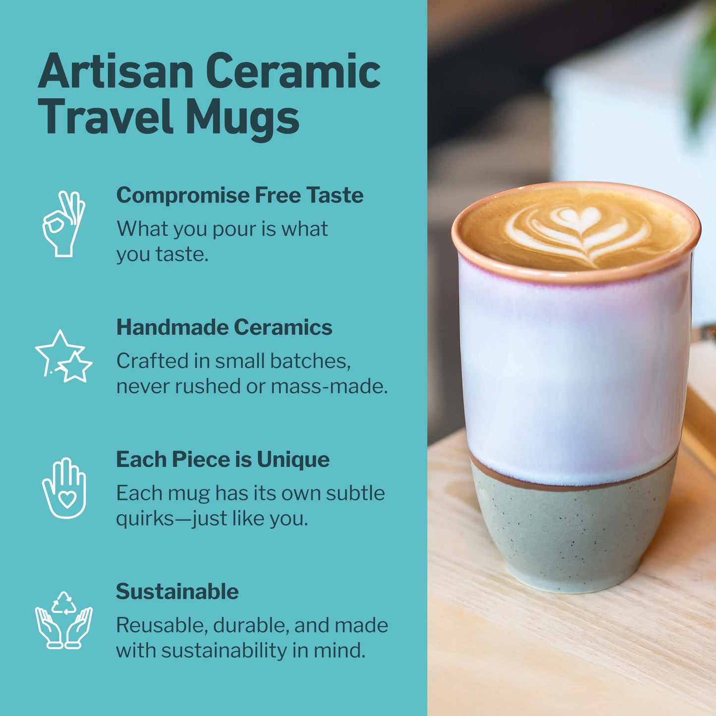 Nova Ceramic Horizon Ceramic Travel Mug, 12oz