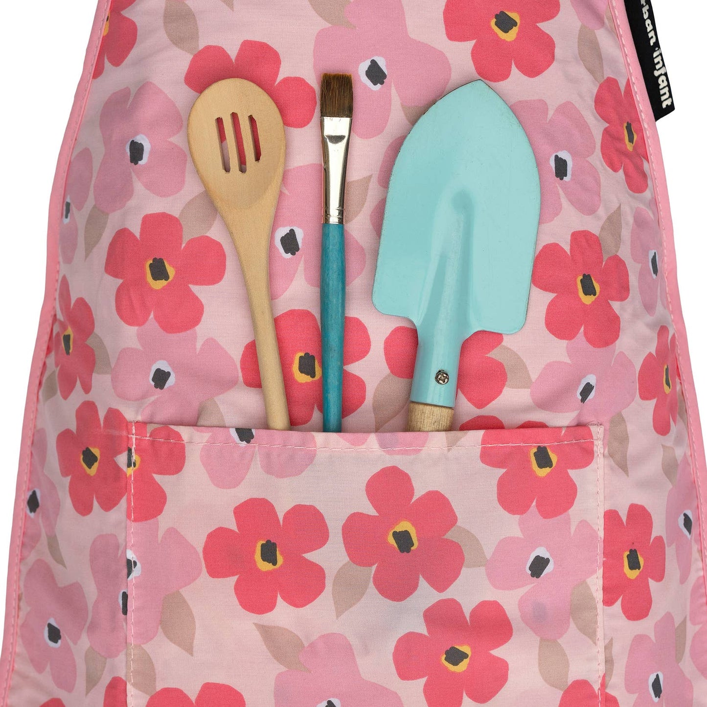 Urban Infant - Little Helper Kids Apron, Washable Cotton/Poly - Poppies