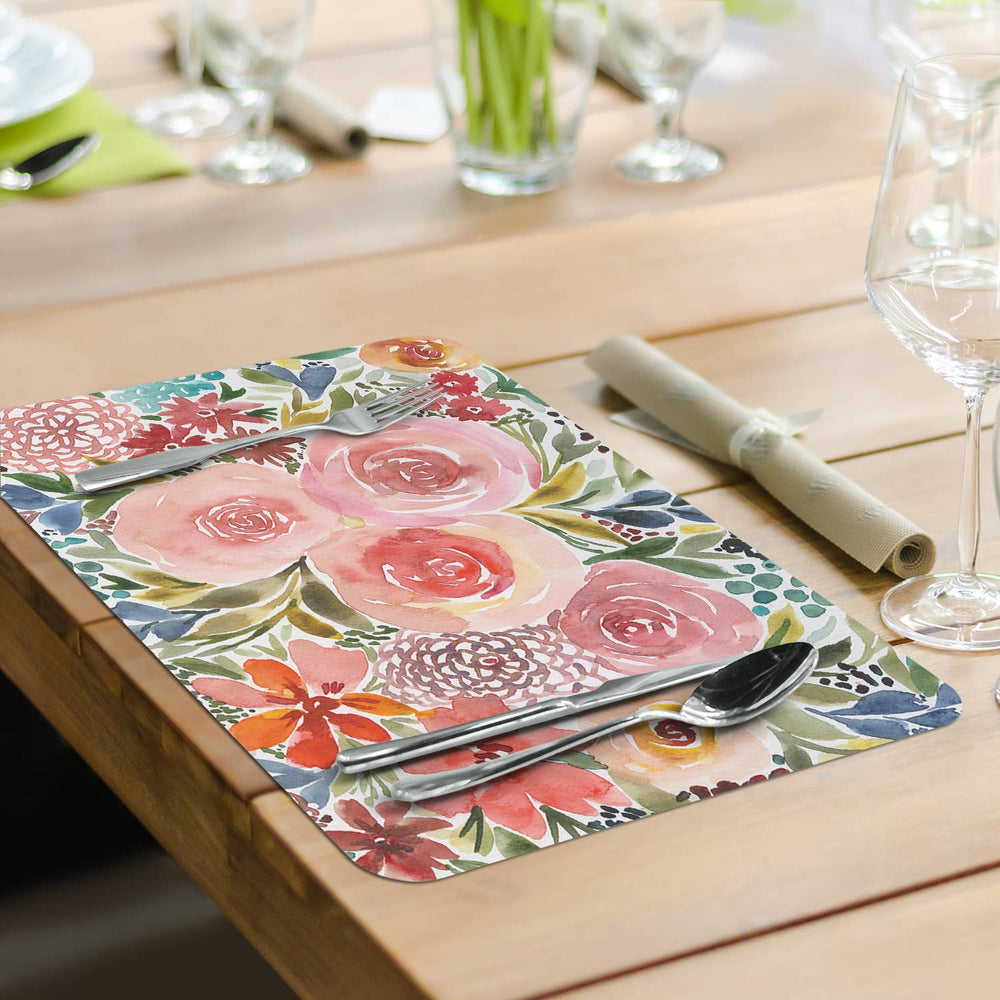 Full Bloom Reversible Rectangular Plastic Placemat