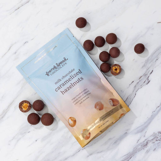 French Broad Chocolate Milk Chocolate Covered Caramelized Hazelnuts, 6oz