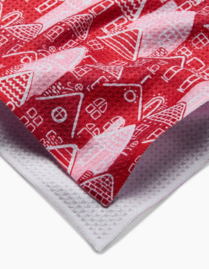 Geometry - Christmas Houses Tea Towel