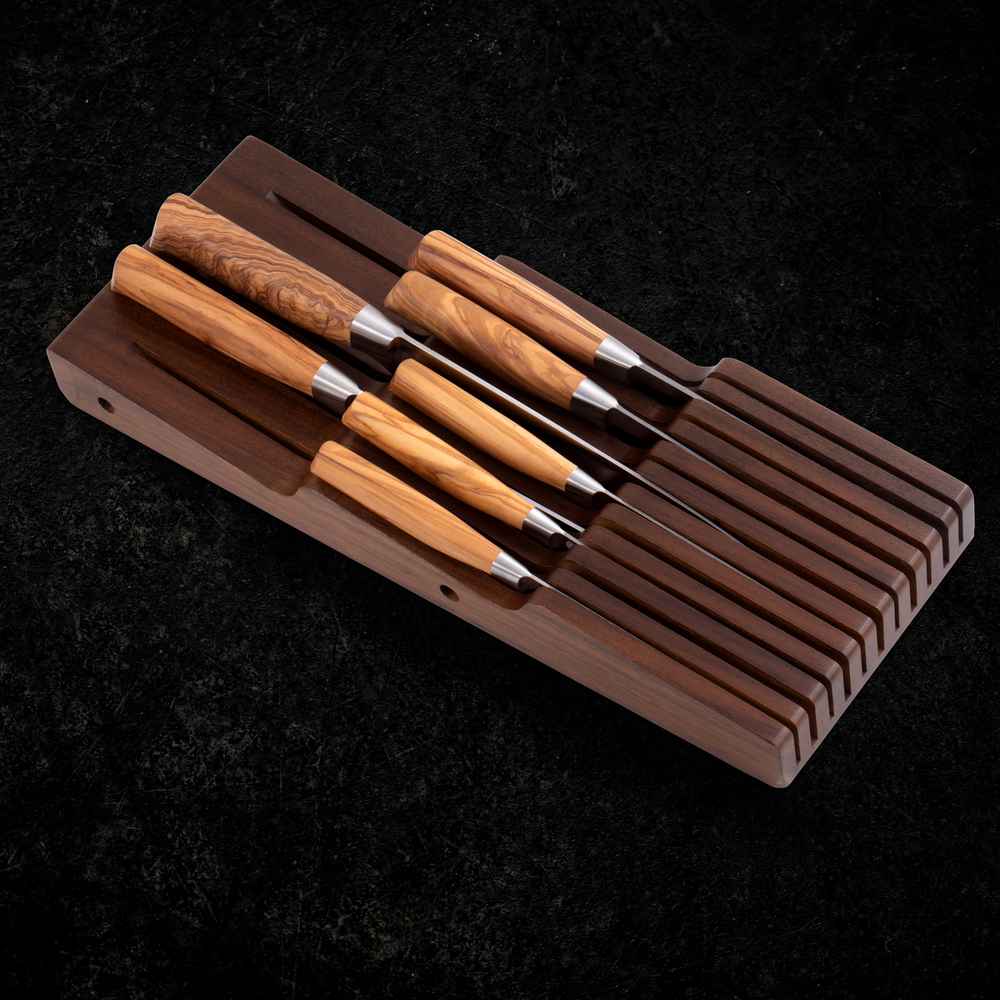 Messermeister In Drawer 11 Slot Knife Holder, Acacia