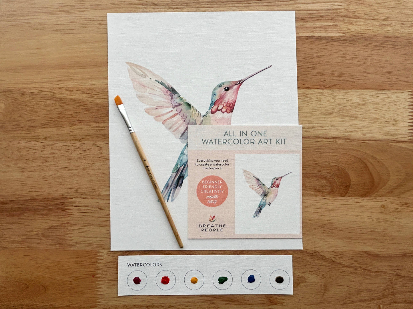 Breathe People All-In-One Beginner Watercolor Paint Set - Hummingbird