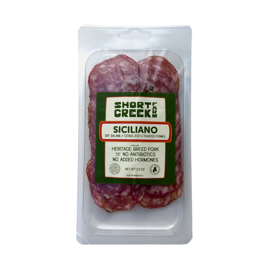 Short Creek Farm Sliced Siciliano Salami, 2.5oz
