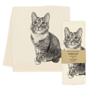 Eric & Christopher -  Cat Tea Towel - "Izzy"