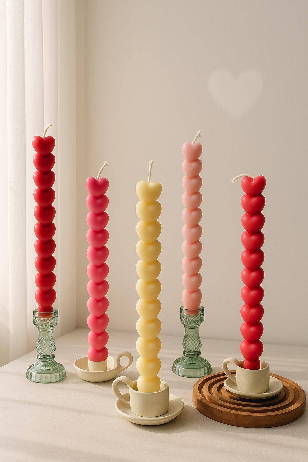 Heart Taper Candle, 11"