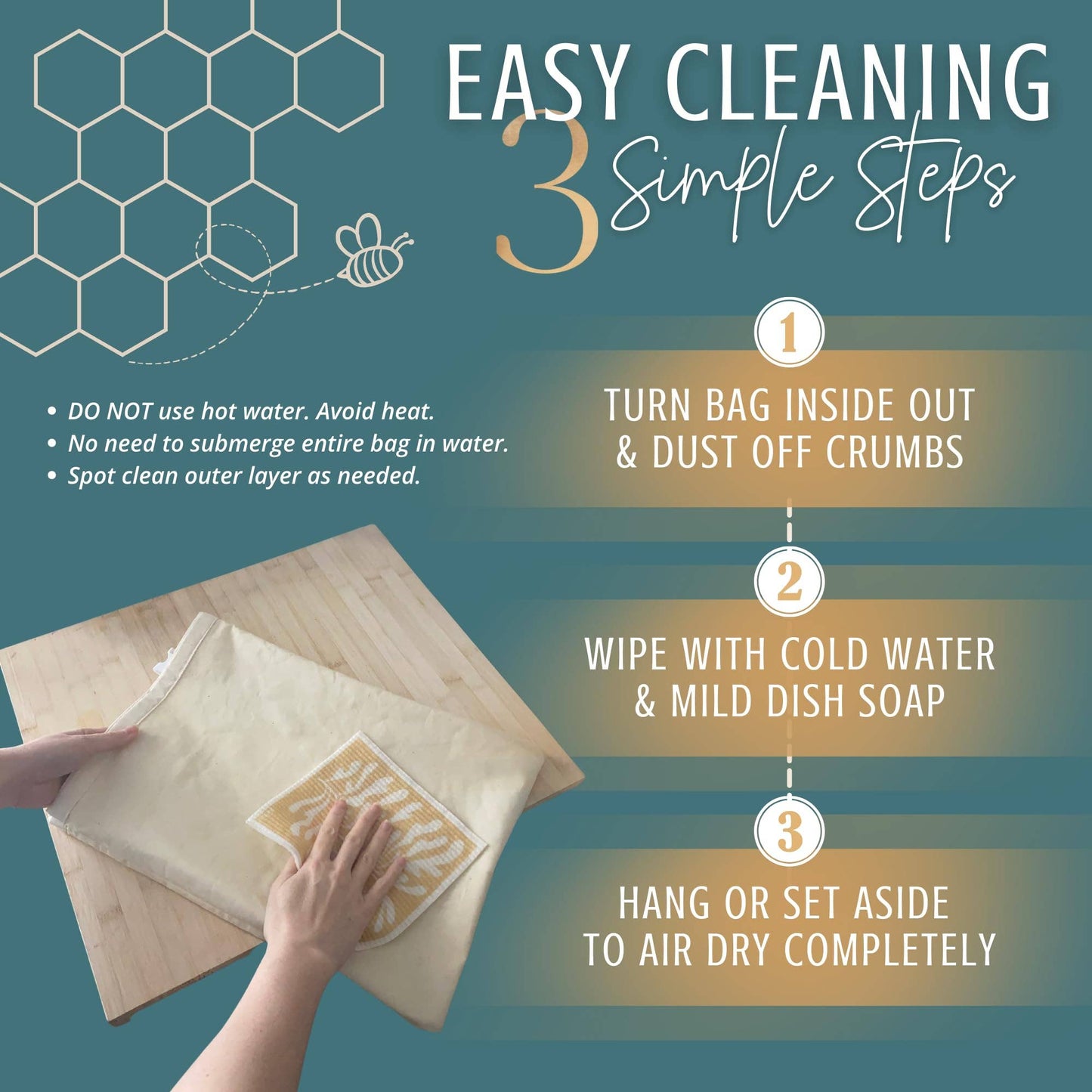 Nectar & Nest Reusable Beeswax Bread Bags