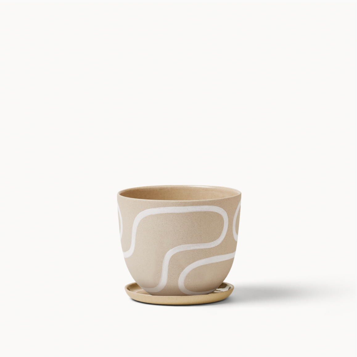 Franca - Stoneware White Outline Planters