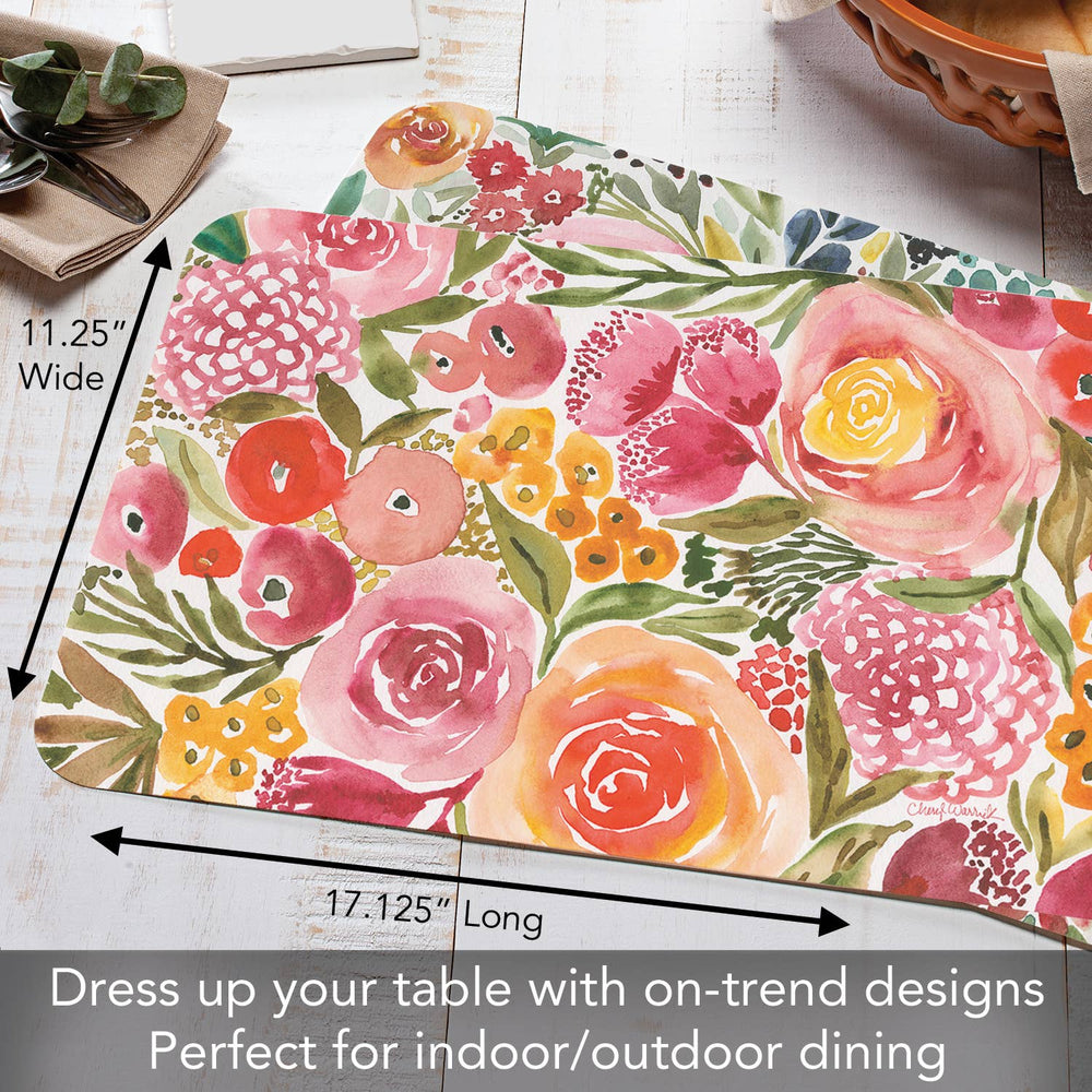 Full Bloom Reversible Rectangular Plastic Placemat