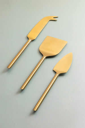 Atlas Gold Cheese Knives, Set of 3