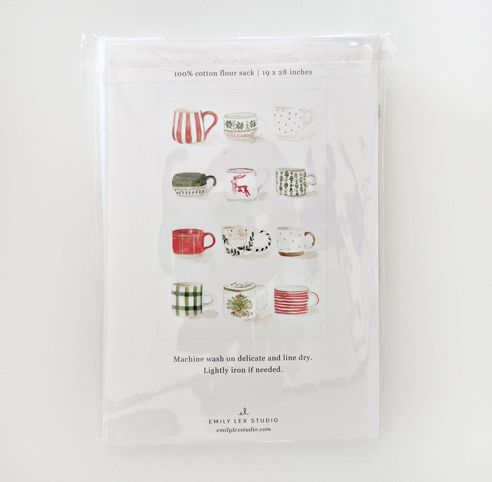 emily lex studio Christmas Mugs Tea Towel